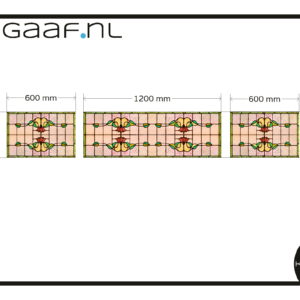 Glas in lood raamfolie glasfolie plakfolie rood bloem erker ramen 3x op maat