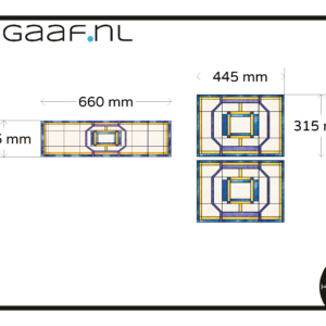 Glas in lood raamfolie folie op maat eigen ontwerp blauw geel 3x transparante folie