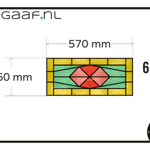 Glas in lood raamfolie folie eigen ontwerp glas in lood op maat 6x geel groen rood