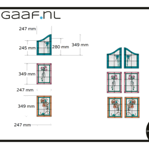 Glas in lood raamfolie folie op maat tussendeur deur 6x kleuren bloemen