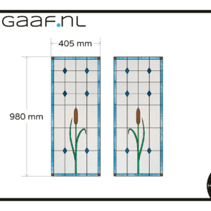 Glas in lood raamfolie op maat riet 2x GZ privacy folie anti inkijk folie