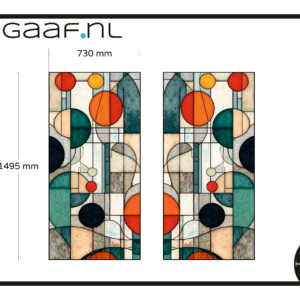 Glas in lood raamfolie op maat folie eigen ontwerp 2x decoratief anti inkijk