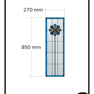 Glas in lood raamfolie op maat bloem blauw strak 1x anti inkijk decoratief