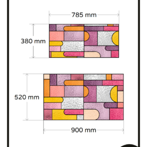 Glas in lood raamfolie modern paars geel 2x GZ anti inkijk privacy folie laat licht door