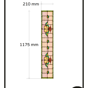 Glas in lood raamfolie folie op maat bloem rood oud motief 1x GZ folie