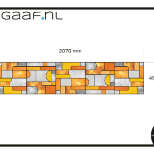 Glas in lood raamsticker raamfolie op maat 1x modern klassiek geel