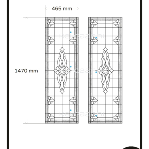 Glas in lood klassieke stijl raamfolie op maat 2x TR transparante folie eigen ontwerp