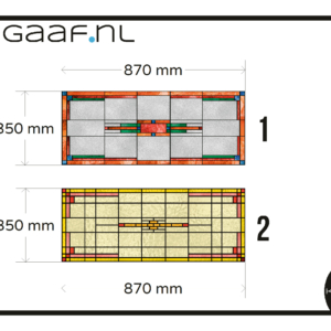 Glas in lood raamsticker folie raamfolie op maat kleuren oranje 1x decoratief