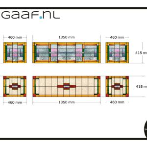 Glas in lood raamfolie erker bovenramen op maat 3x TR transparant decoratief