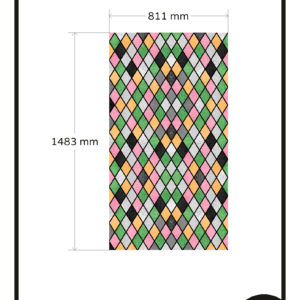 Glas in lood ruit patroon roze groen geel op maat raamfolie 1x folie raam deur
