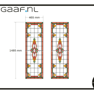 Glas in lood motief op maat gemaakte raamfolie transparant 2x TR decoratief
