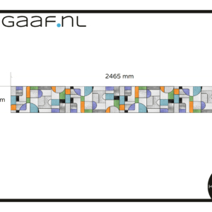 Glas in lood modern ontwerp op maat raamfolie paars oranje blauw groen 1x folie