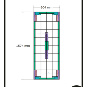 Glas in lood ontwerp deur blauw paars groen 1x GZ op maat raamfolie 4