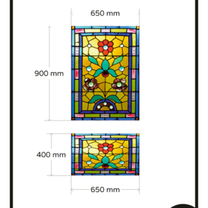 Glas in lood voordeur 2x raamfolie op maat 2x transparante folie bloem kleuren