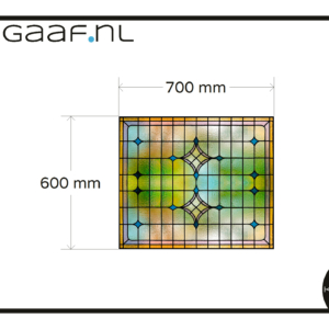 Glas in lood raamfolie geel blauw 1x GZ privacy folie op maat