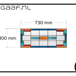 Glas in lood op maat raamfolie blauw oranje groen 1x bovenlicht decoratief privacy folie