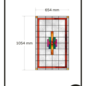 Glas in lood op maat raamfolie rood geel roze 191 G 1x decoratieve folie