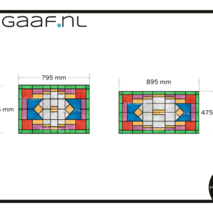 Glas in lood raamfolie eigen ontwerp op maat gemaakt 2x folie + ontwerp