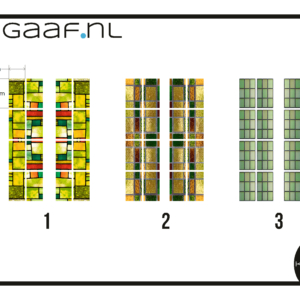 Glas in lood schuifdeur ramen 18x kleine raamfolie op maat decoratieve folie
