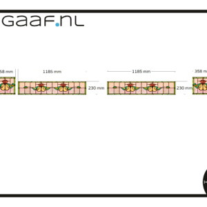 Glas in lood raamfolie bloem rood oud motief 4x bovenlichten decoratief privacy folie