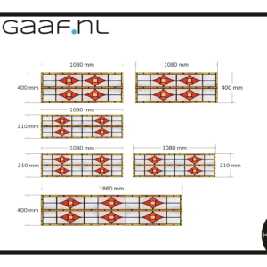 Glas in lood raamfolies raamstickers folie op maat 14G 6x TR transparant decoratief