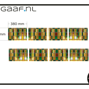 Glas in lood geel bruin groen raamfolie op maat privacy folie 8x GZ eigen ontwerp