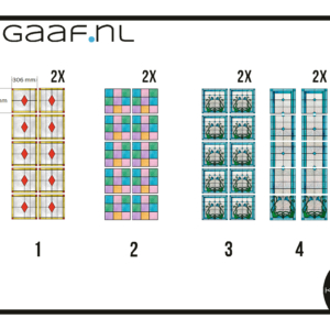 Glas in lood raamfolie op maat 20x TR klein raam tussendeur schuifdeur