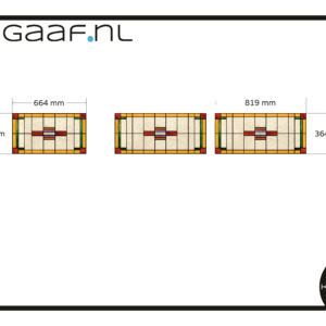Glas in lood raamfolie groen geel rood 3x TR op maat folie decoratief bovenlichten