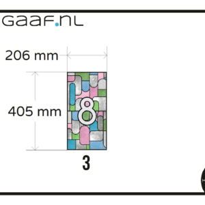 Glas in lood op maat raam met huisnummer op maat gemaakt 1x raamfolie