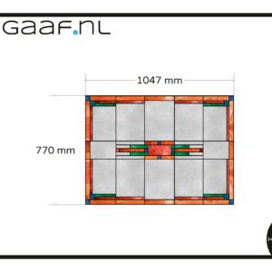 Glas in lood raamfolie op maat oranje rood 20G 1x TR transparant folie ontwerp raam