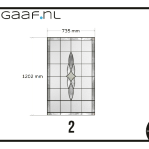 Glas in lood raamfolie op maat deur raam grijs tinten 1x TR transparant decoratieve folie