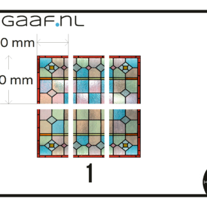 Glas in lood raamfolie op maat 6x GZ kleine folies 1G anti inkijk decoratieve folie