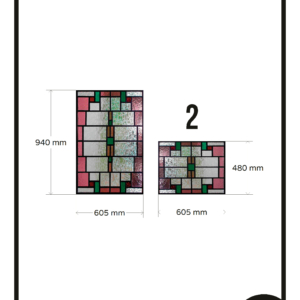 Glas in lood raamfolie raamsticker op maat 7G 2x TR folie decoratief voordeur deur 3