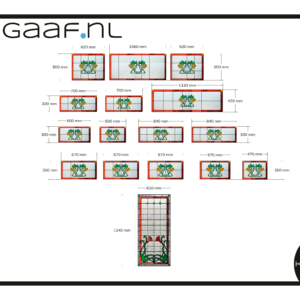 Glas in lood raamfolies op maat raamsticker 16 x folie decoratief rood bloemen