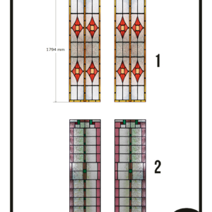 Glas in lood raamfolie 2x op maat voor dubbele deur binnen decoratief