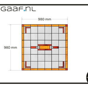 Glas in lood raamfolie raamsticker op maat modern geel rood 1x 29G folie