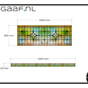 Glas in lood raamfolie raamsticker folie op maat 2x 40G bovenlichten raam deur