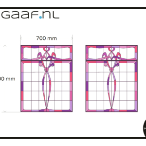 Glas in lood ontwerp eigen afbeelding op maat raamfolie 2x GZ roze paars
