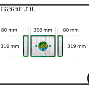 Glas in lood raam boom groen raamfolie op maat 3x GZ anti inkijk privacy folie