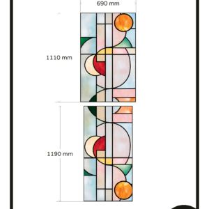 Raamstickers glas in lood raamfolie op maat eigen ontwerp 2x GZ geometrisch ontwerp 3