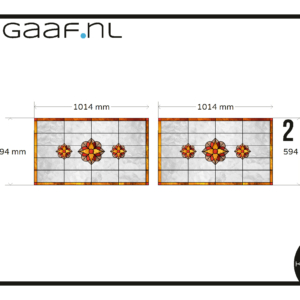 Glas in lood raamfolie folie raamsticker op maat privacy folie 2x GZ 54G rood bruin bloem 2