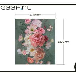 Full colour raamfolie bedrukking bloemen vintage op maat 1x FC GZ gereduceerd tarief