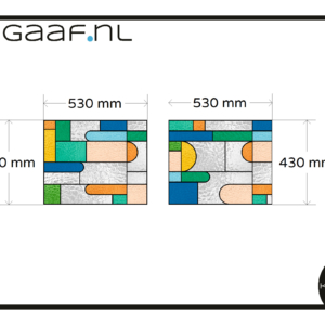 Glas in lood raamfolie modern strak ontwerp op maat 2x decoratief kleuren 2