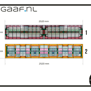 Raamsticker glas in lood raamfolie op maat decoratief anti inkijk lange strook