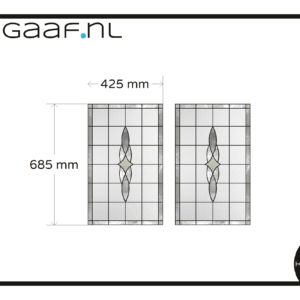 Glas in lood raamfolie op maat klassiek ontwerp grijs tinten 2x raam decoratief privacy