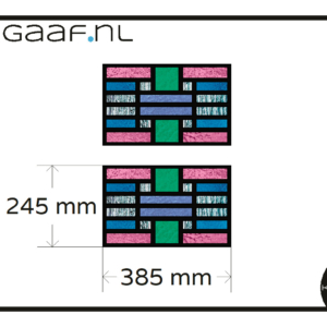 Glas in lood raamfolie op maat 2x TR kleine ramen multi kleuren transparant