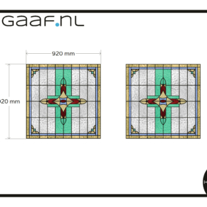 Glas-in-lood-raamfolie op maat eigen ontwerp 2x decoratief anti inkijk