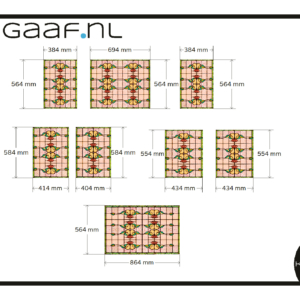 Glas in lood raamfolie bovenlichten op maat bloem rood 6G 8x decoratief anti inkijk 3