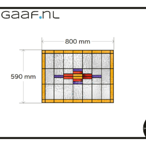 Glas in lood eigen ontwerp op maat raamfolie 1x geel paars rood decoratief