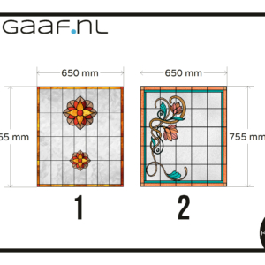 Glas in lood raam raamfolie op maat 1x bloem kleur decoratief privacy folie
